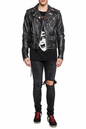 Raw-trimmed biker jacket, zdjęcie 2 Raw-trimmed biker jacket od Amiri